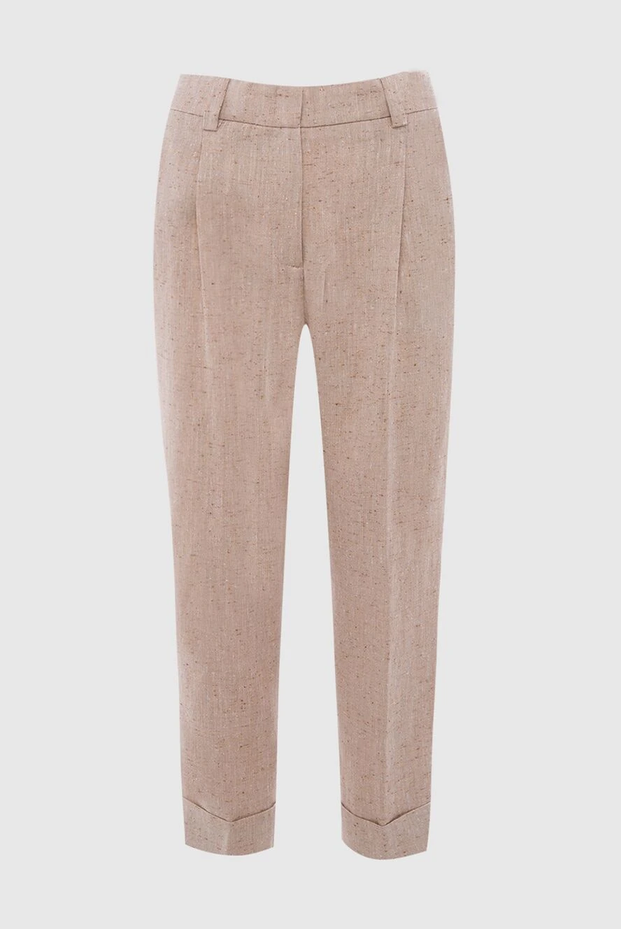 Peserico beige viscose and linen pants for women 167882 - photo 1