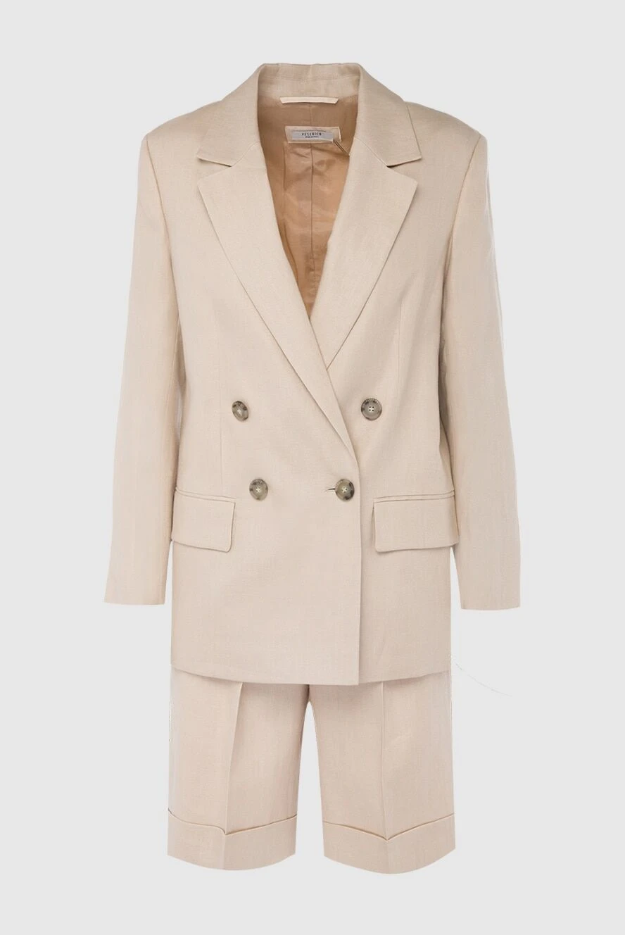 Peserico beige cotton and viscose suit with shorts for women 167890 - photo 1