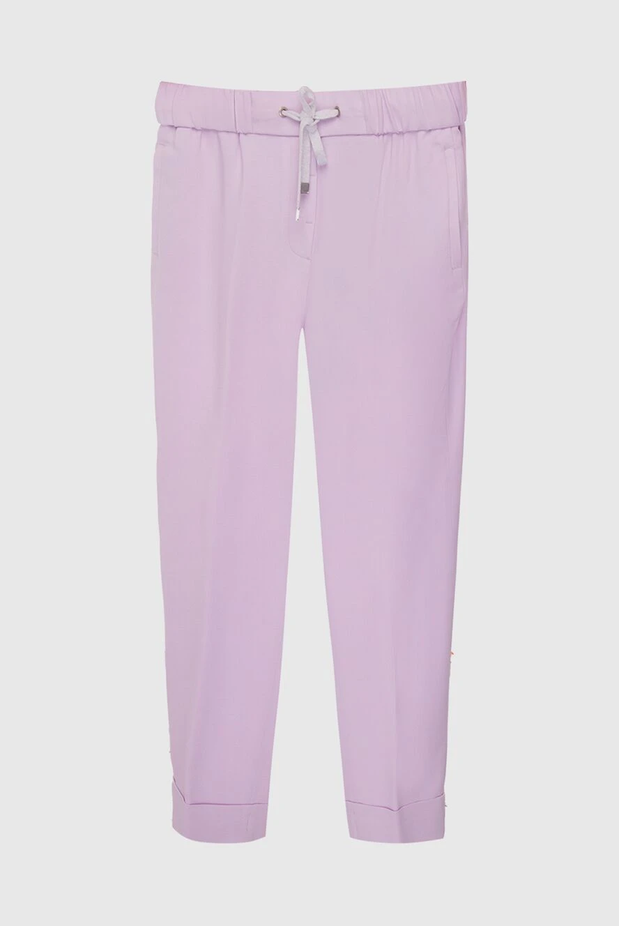 Peserico pants made of acetate and purple cupri for women 167892 - photo 1