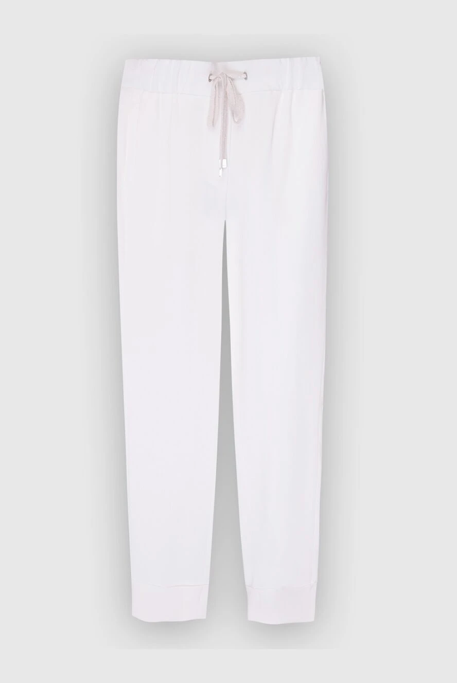 Peserico women's white pants with tie cuffs 167899 - photo 1