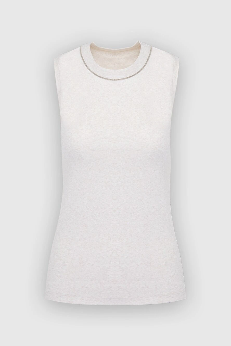 Peserico women's beige top made of silk and elastane 167903 - photo 1