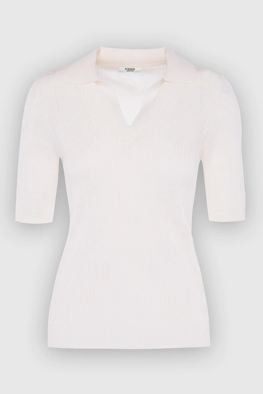 Peserico polo from viscose and polyester beige for women 167904 - photo 1