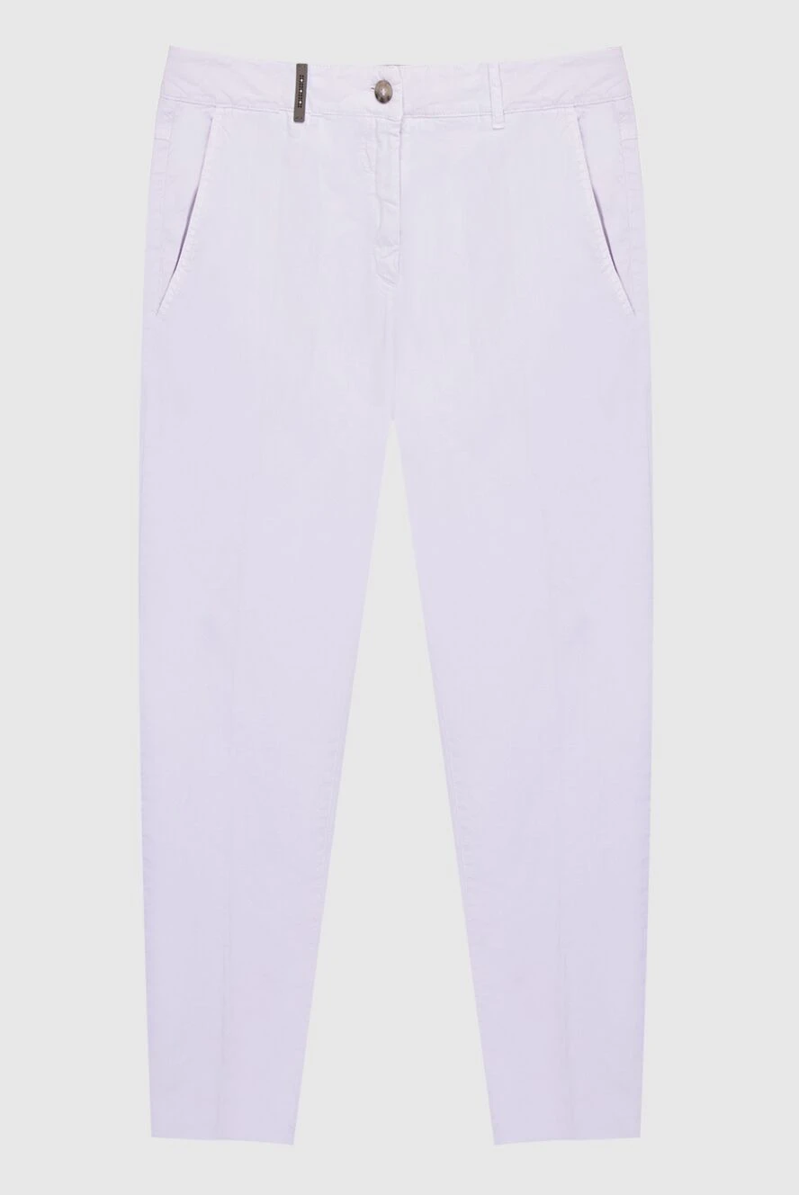 Peserico women's purple cotton pants 167908 - photo 1