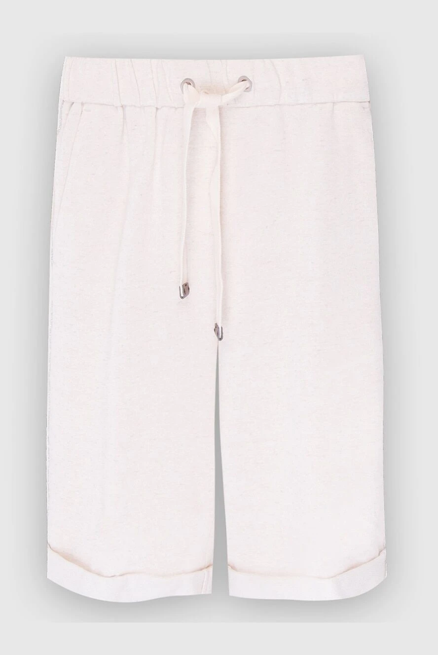 Peserico women's cotton beige shorts with ties 167915 - photo 1