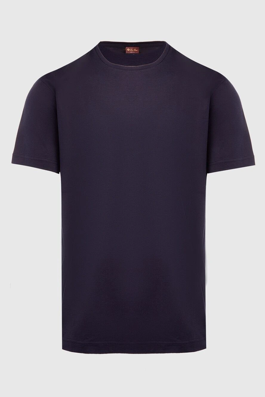 Loro Piana футболка из шелка и хлопка синяя мужская 167997 - фото 1