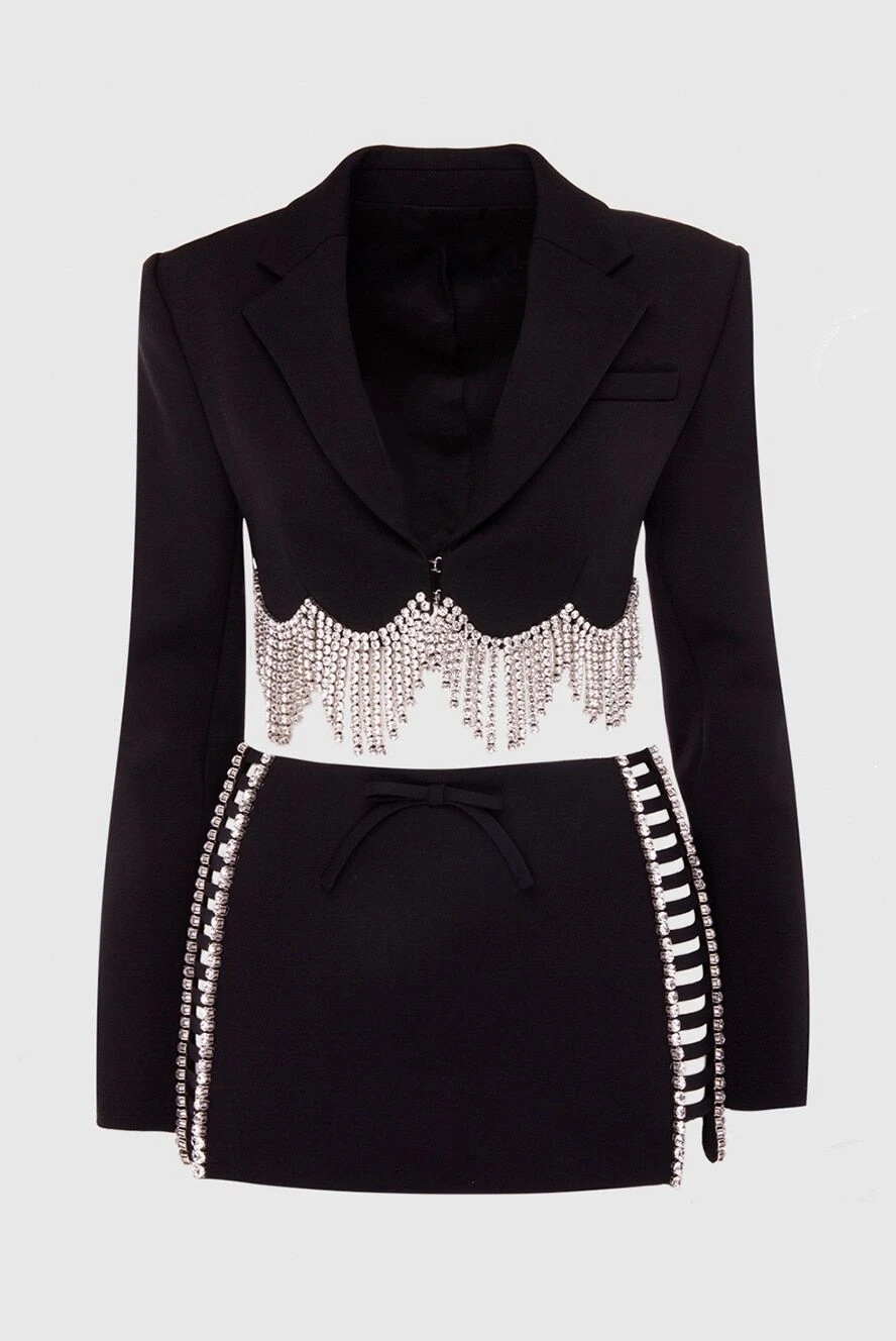 Area women's black suit with a skirt made of wool and elastane 168269 - photo 1