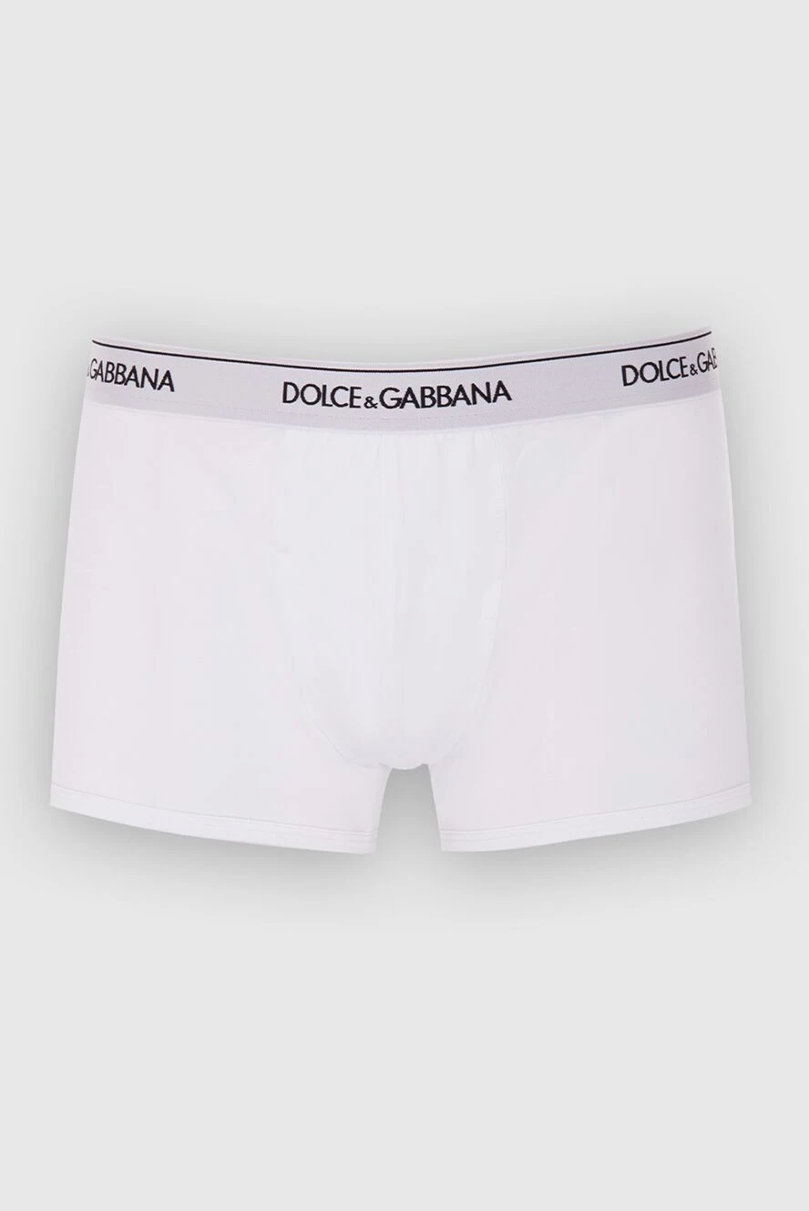 Dolce & Gabbana мужские белые трусы боксеры из хлопка и эластана 168461 - фото 1