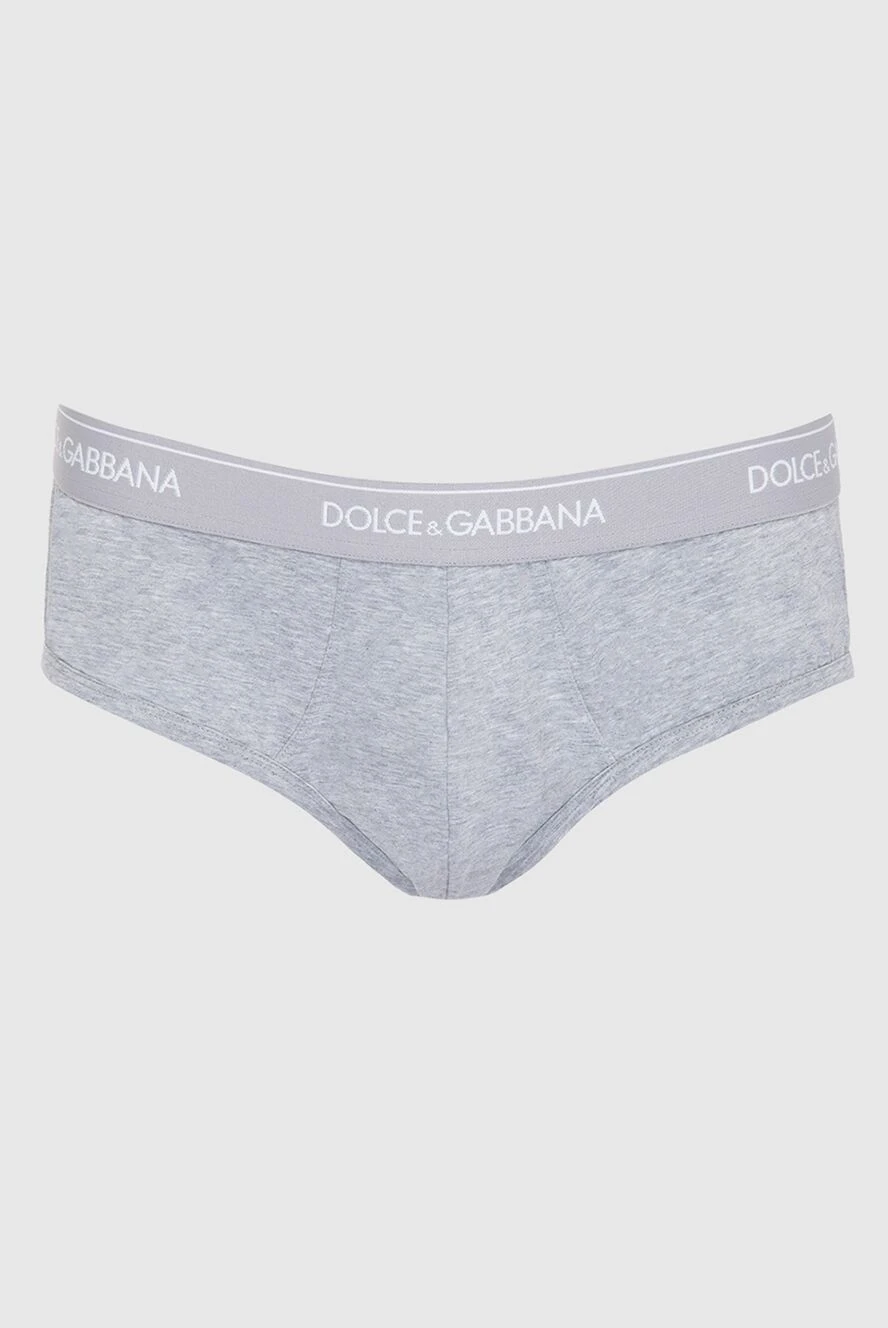 Dolce & Gabbana мужские серые трусы брифы из хлопка и эластана 168467 - фото 1