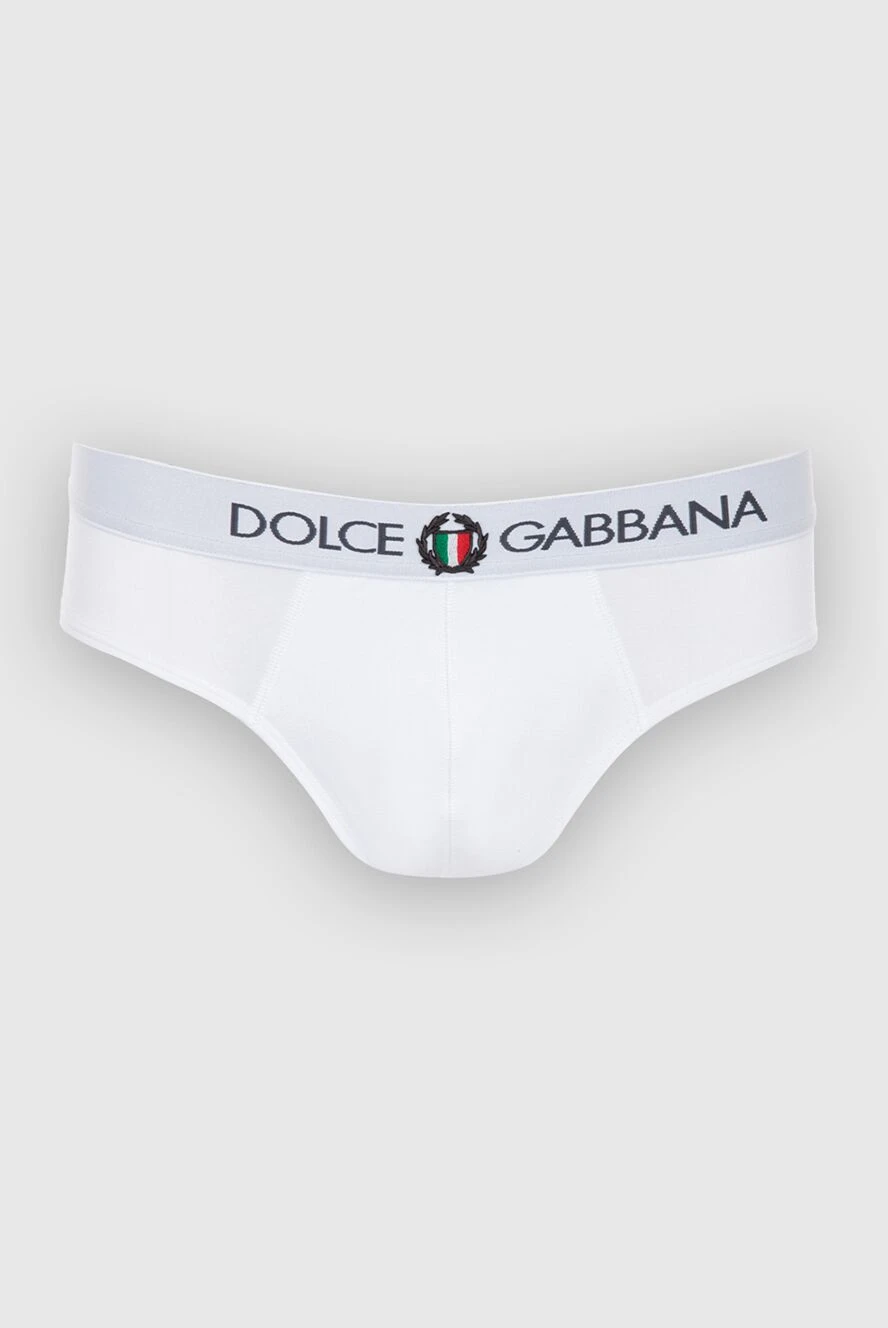 Dolce & Gabbana мужские белые трусы брифы из хлопка и эластана 168474 - фото 1