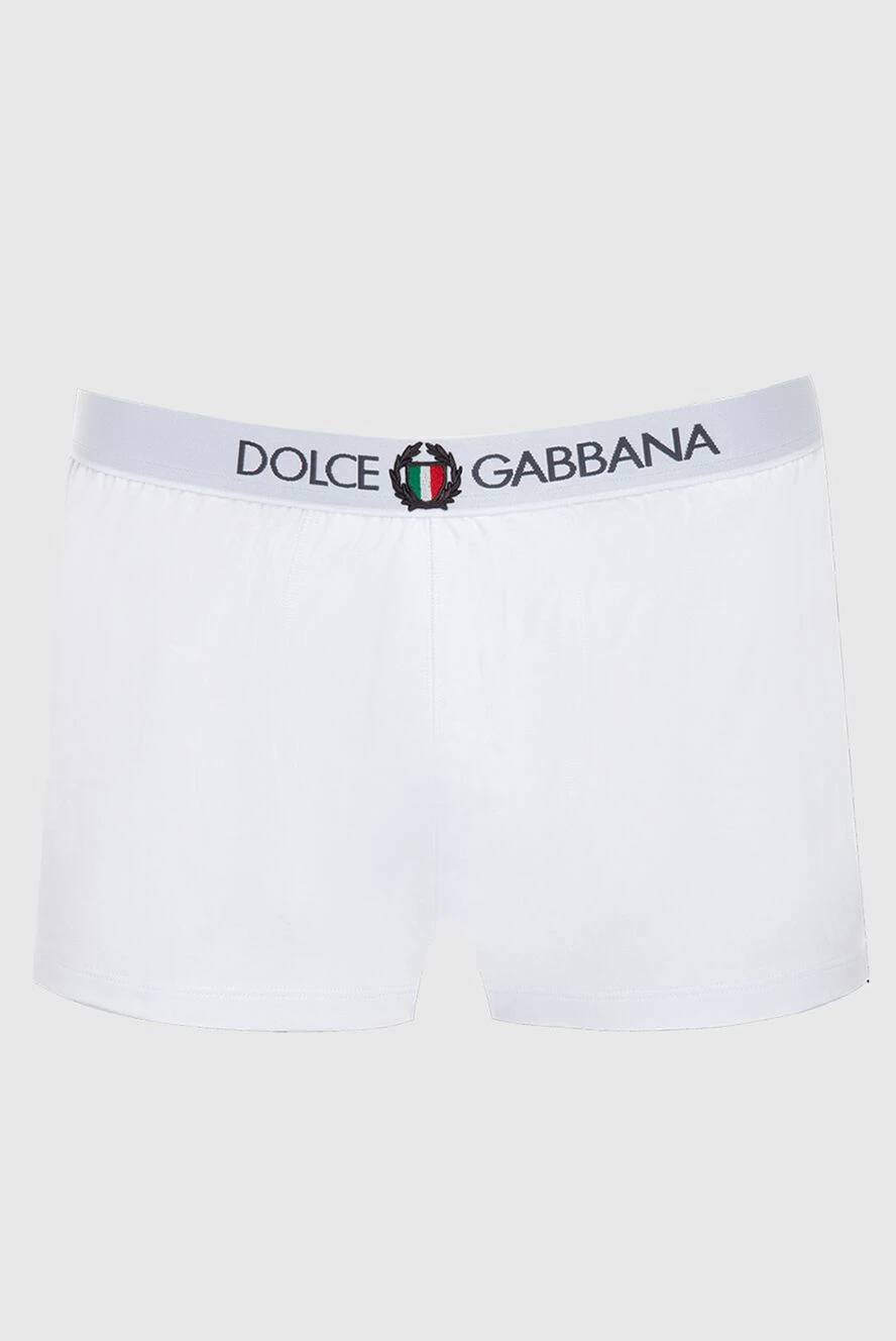 Dolce & Gabbana мужские белые трусы боксеры из хлопка и эластана 168475 - фото 1
