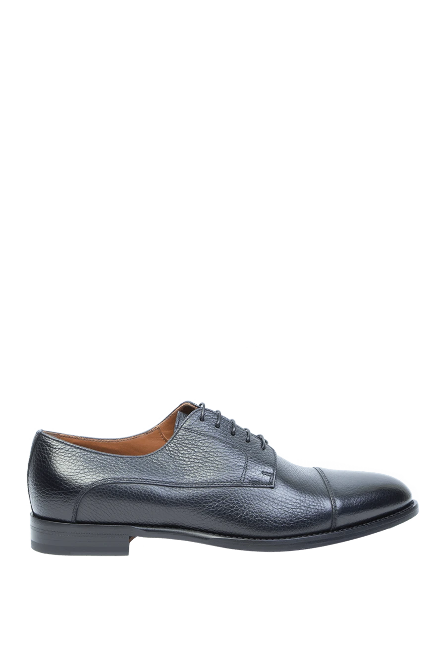 Doucal`s туфлі дербі cap-toe сині фактурно шкіряні чоловічі 168498 - фото 1