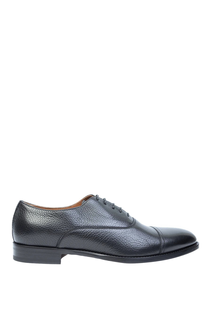 Doucal`s туфлі оксфорди cap-toe чорні фактурно шкіряні чоловічі 168504 - фото 1