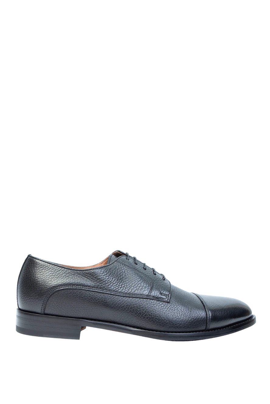 Doucal`s туфлі дербі cap-toe чорні фактурно шкіряні чоловічі 168505 - фото 1