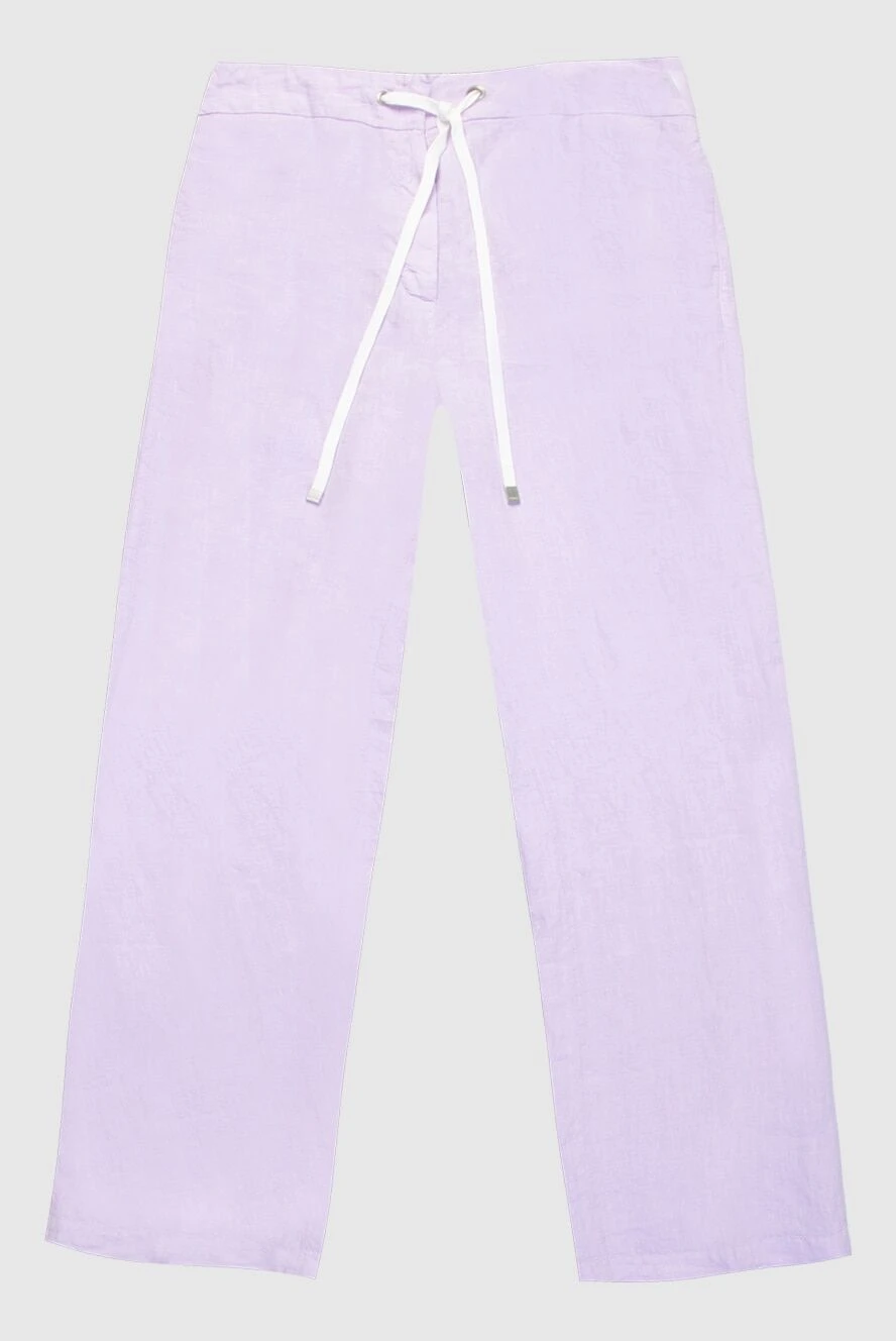 Peserico pants made of linen purple for women 168658 - photo 1