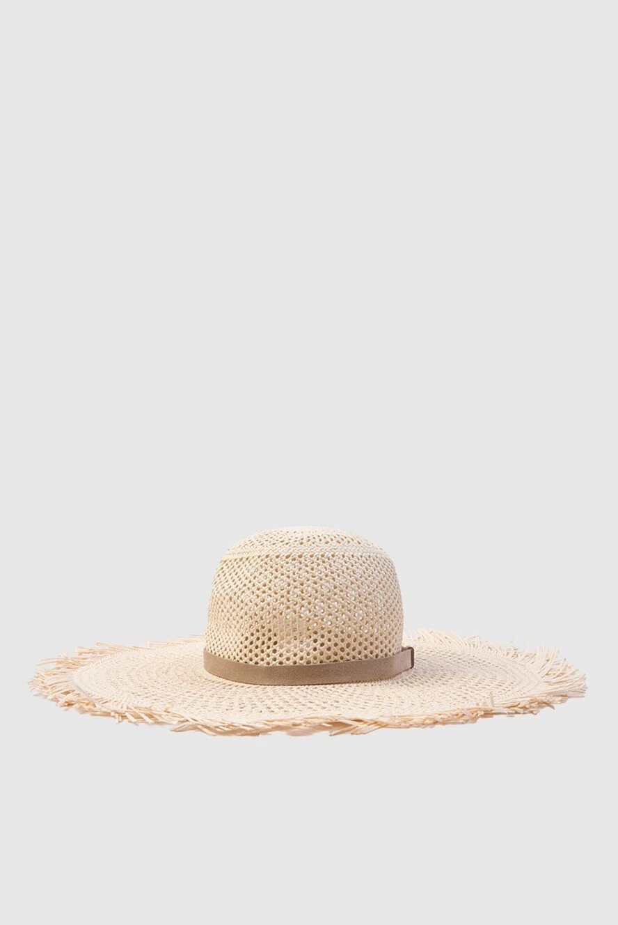 Peserico women's beige hat with straw and large brim 168668 - photo 1