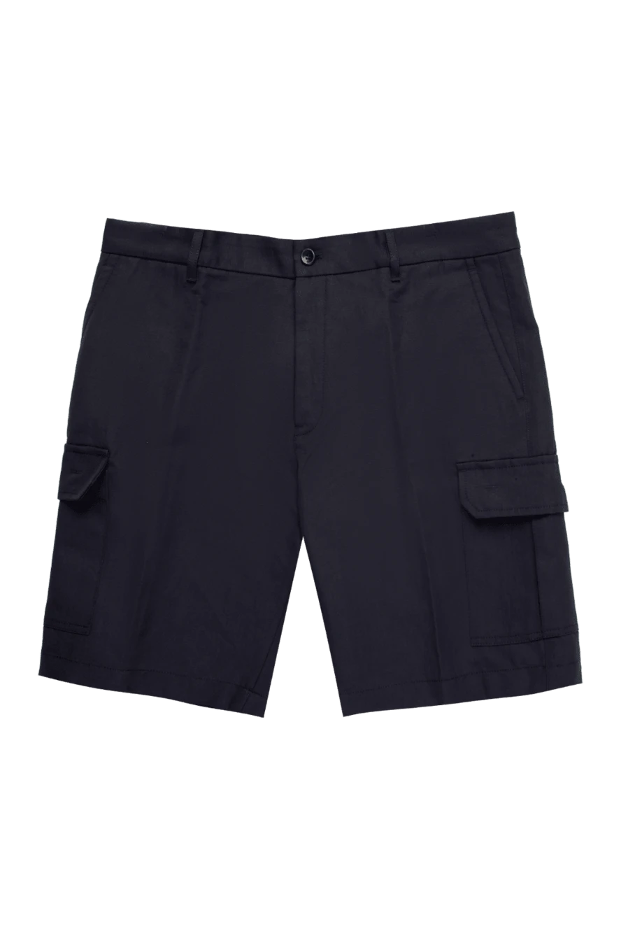 Loro Piana шорты из хлопка и льна синие мужские 168826 - фото 1