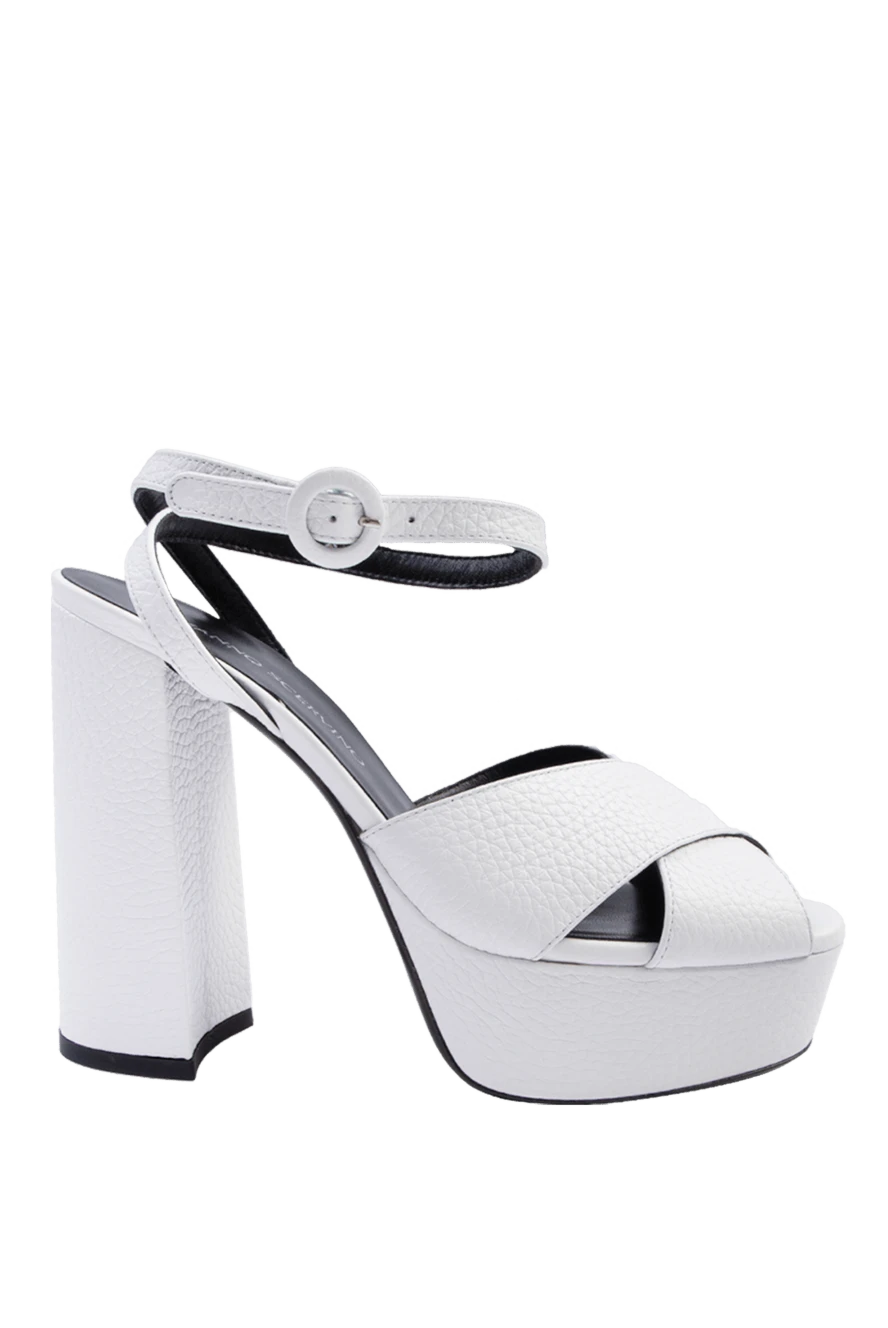 Ermanno Scervino босоніжки жіночі білі з фактурної шкіри 169053 - фото 1