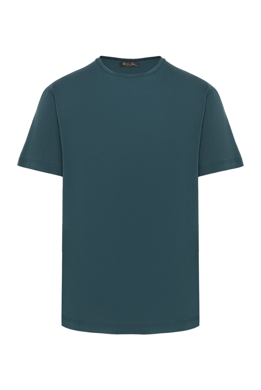 Loro Piana футболка из шелка и хлопка зеленая мужская 169189 - фото 1