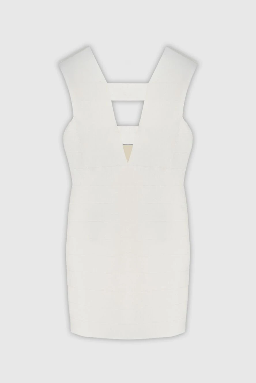 Herve Leger сукня біла у смужку з v-подібним вирізом жіноча 170153 - фото 1
