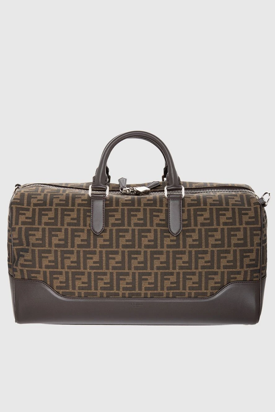 Fendi сумка дорожня зі шкіри коричнева чоловіча 170197 - фото 1