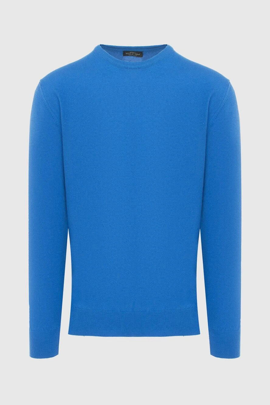 Cesare di Napoli bright blue jumper with a crew neck for men 170692 - photo 1