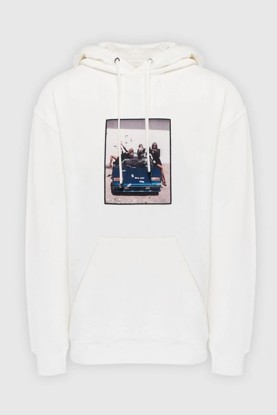 Limitato white hoodie with print and kangaroo pocket men's 170731 - photo 1