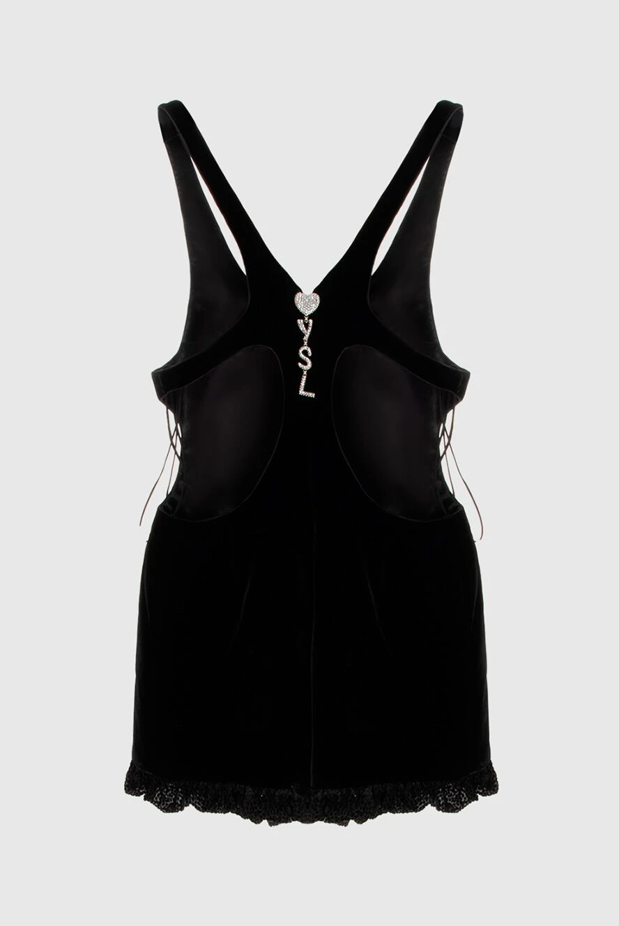 Saint Laurent комбинезон из вискозы и купры черный женский 170752 - фото 1