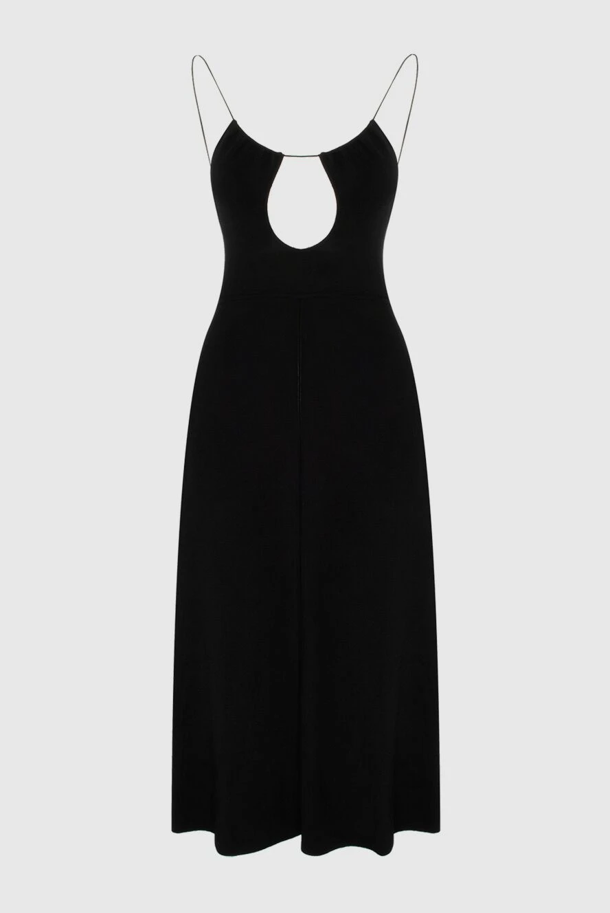 Saint Laurent платье шерстяное черное на завязке с открытой спиной женское 170767 - фото 1