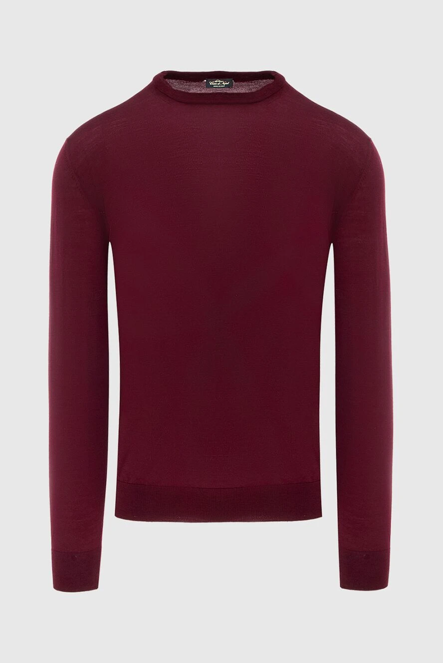 Cesare di Napoli basic burgundy wool jumper for men 171217 - photo 1