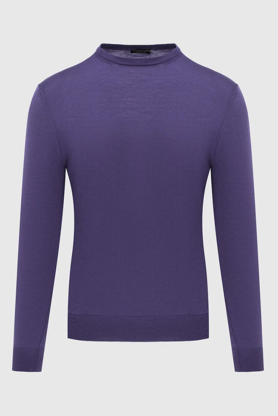 Cesare di Napoli fitted purple wool jumper for men 171225 - photo 1
