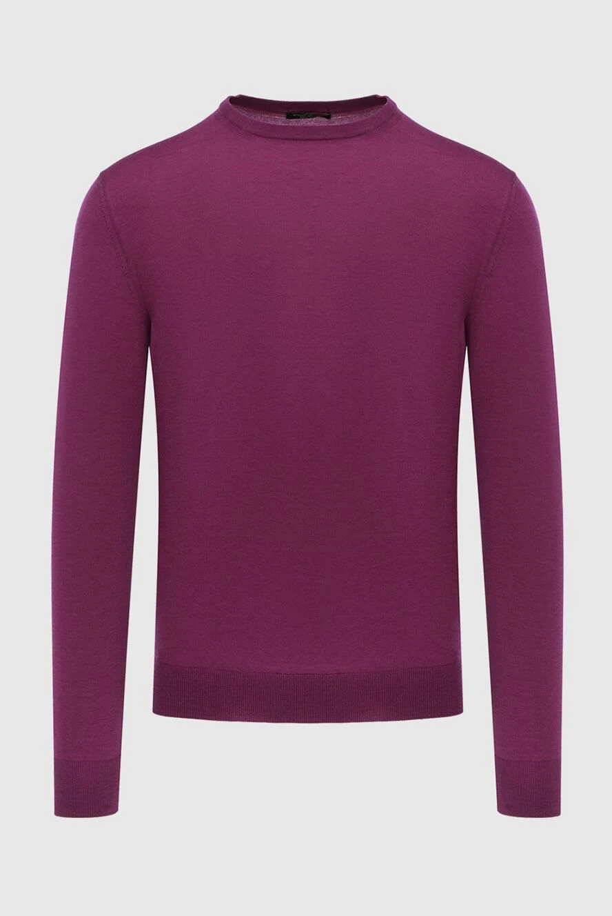 Cesare di Napoli fitted bright purple wool jumper for men 171230 - photo 1