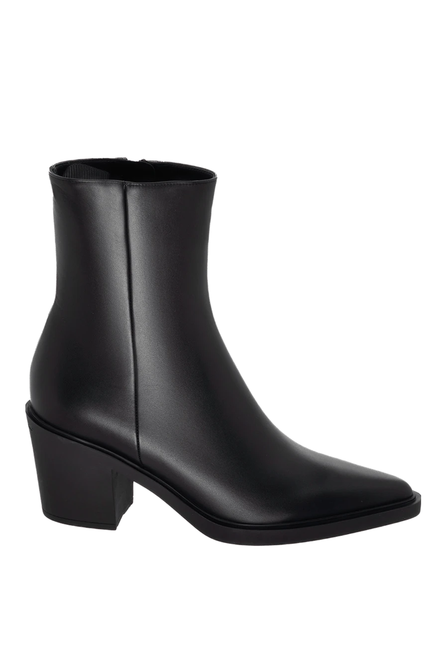 Gianvito Rossi black leather boots with stable heel and pointed toe women's 171668 - photo 1