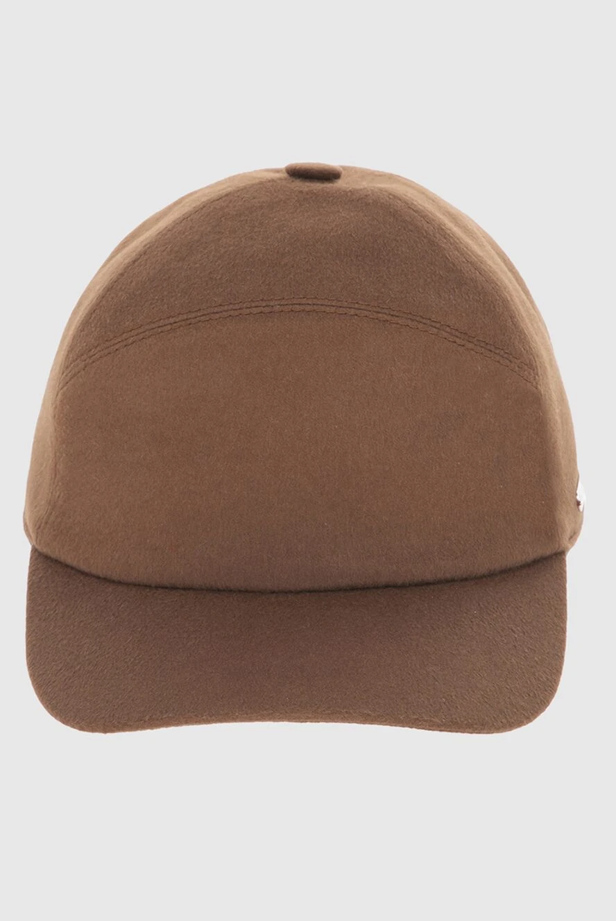 Loro Piana кепка кашемировая с дополнительными округлыми швами коричневая мужская 171692 - фото 1