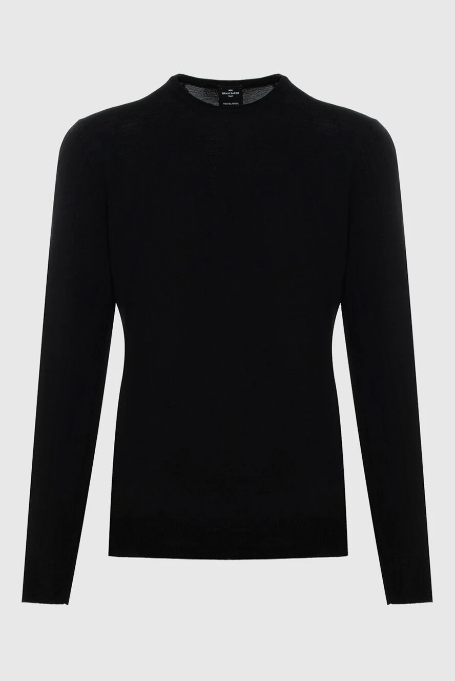 Gran Sasso black fitted ribbed wool sweater men's 172129 - photo 1