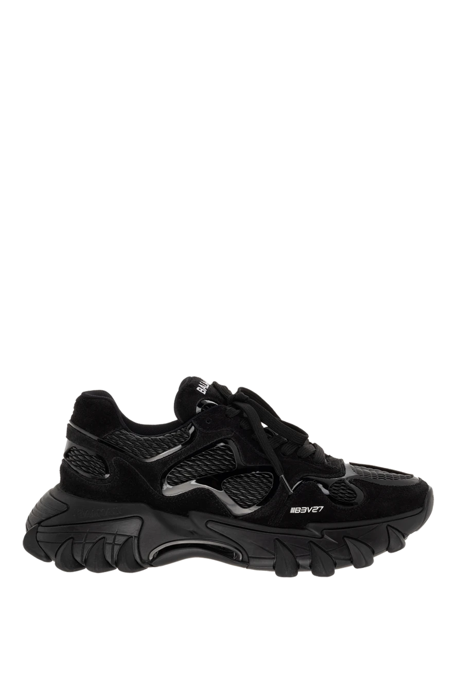 Balmain black b-east sneakers with suede inserts men's 172622 - photo 1