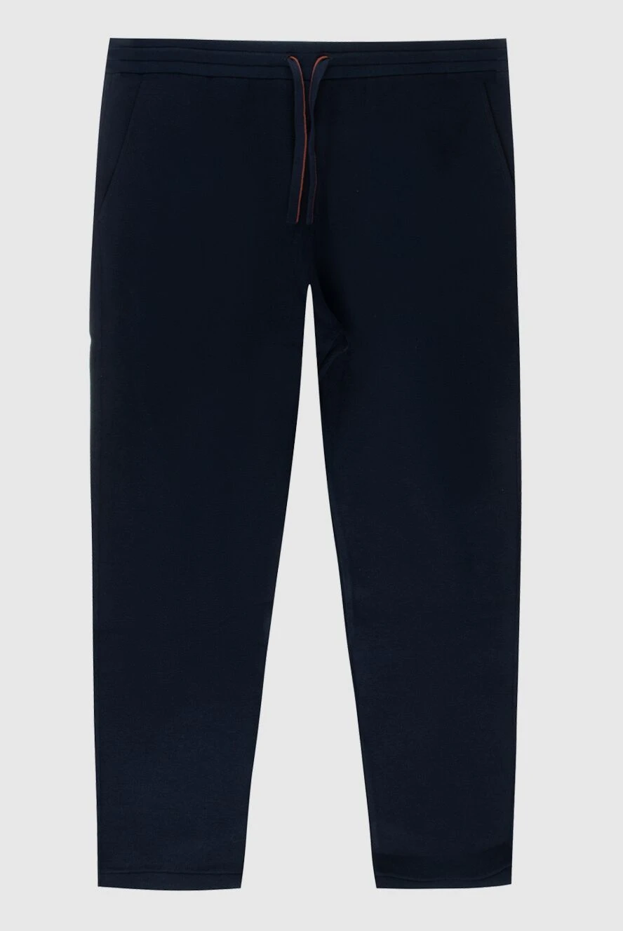 Loro Piana штаны спортивные хлопковые синие на кулиске мужские 172639 - фото 1