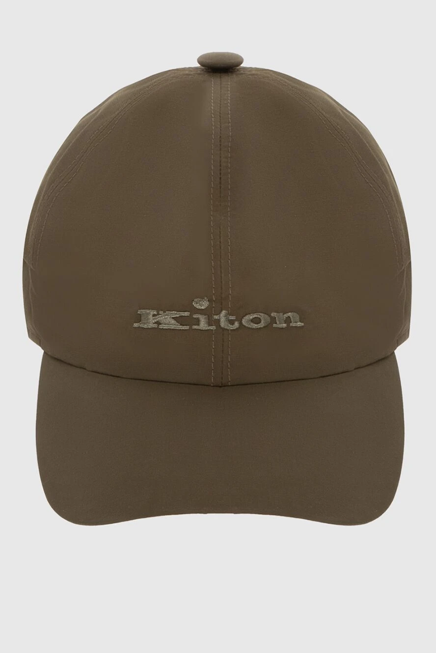 Kiton кепка зелена хакі з вишитим логотипом чоловіча 172840 - фото 1