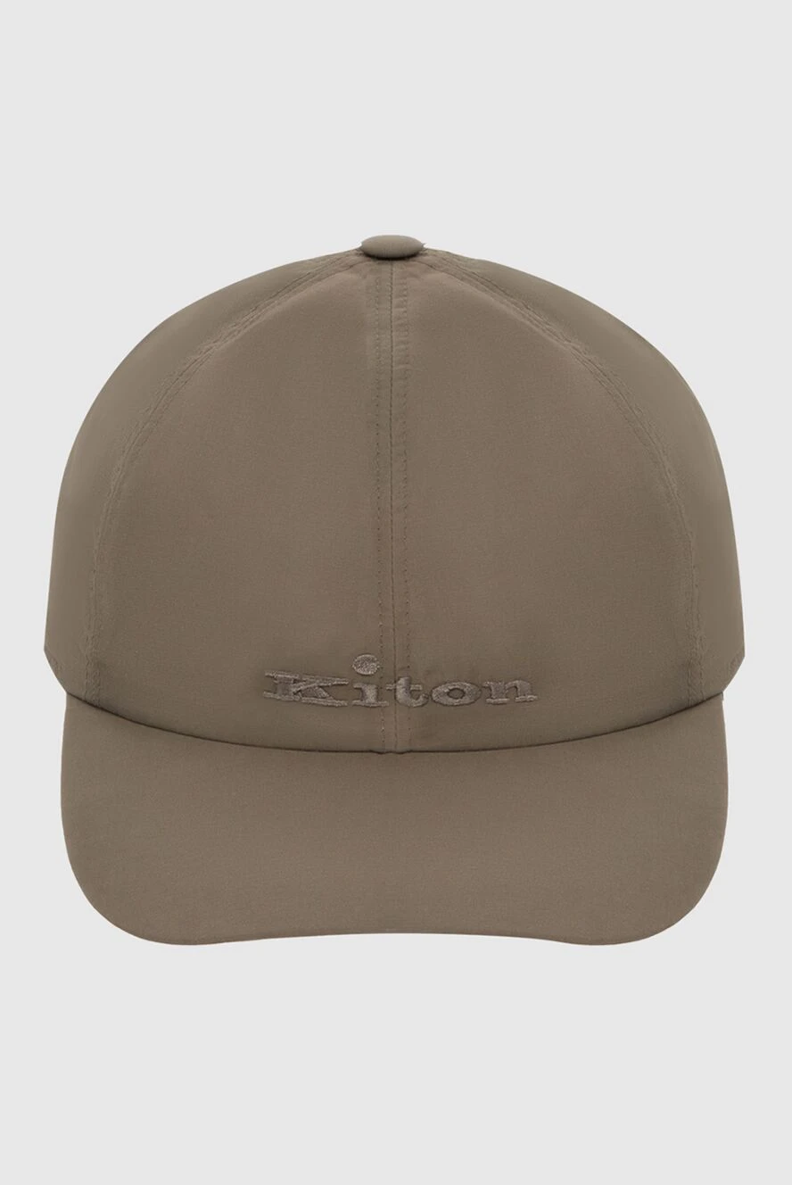 Kiton кепка землисто-зелена з вишитим логотипом чоловіча 172842 - фото 1