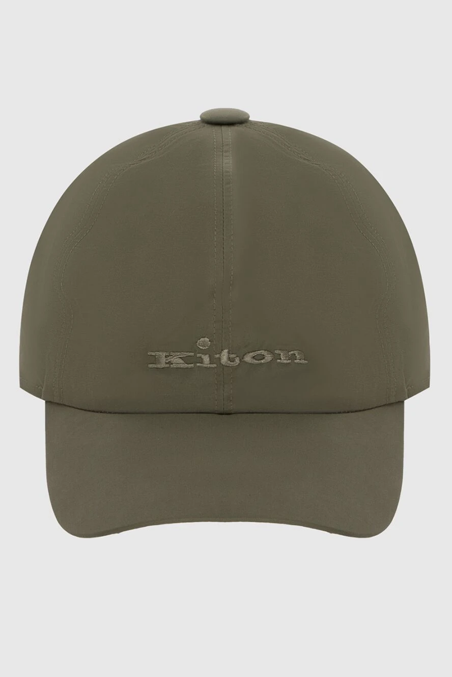 Kiton кепка зелена з вишитим логотипом чоловіча 172844 - фото 1