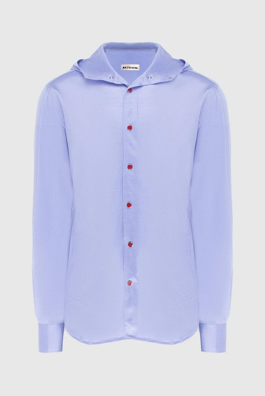 Kiton мужская фиолетовая хлопковая рубашка с капюшоном 172853 - фото 1