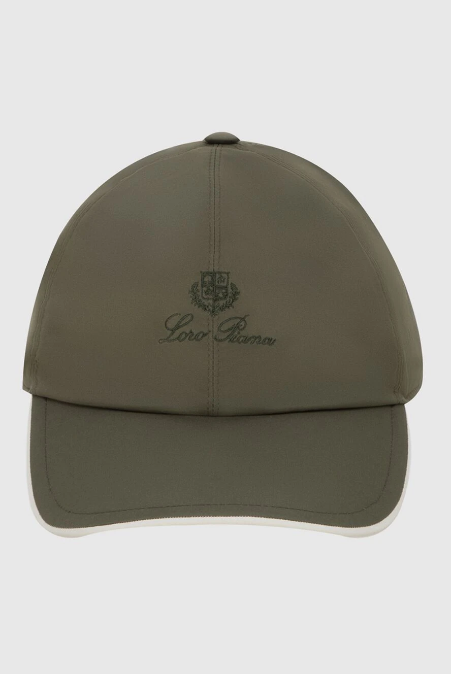 Loro Piana кепка зелена хакі з контрастним кантом і вишитим логотипом чоловіча 172988 - фото 1