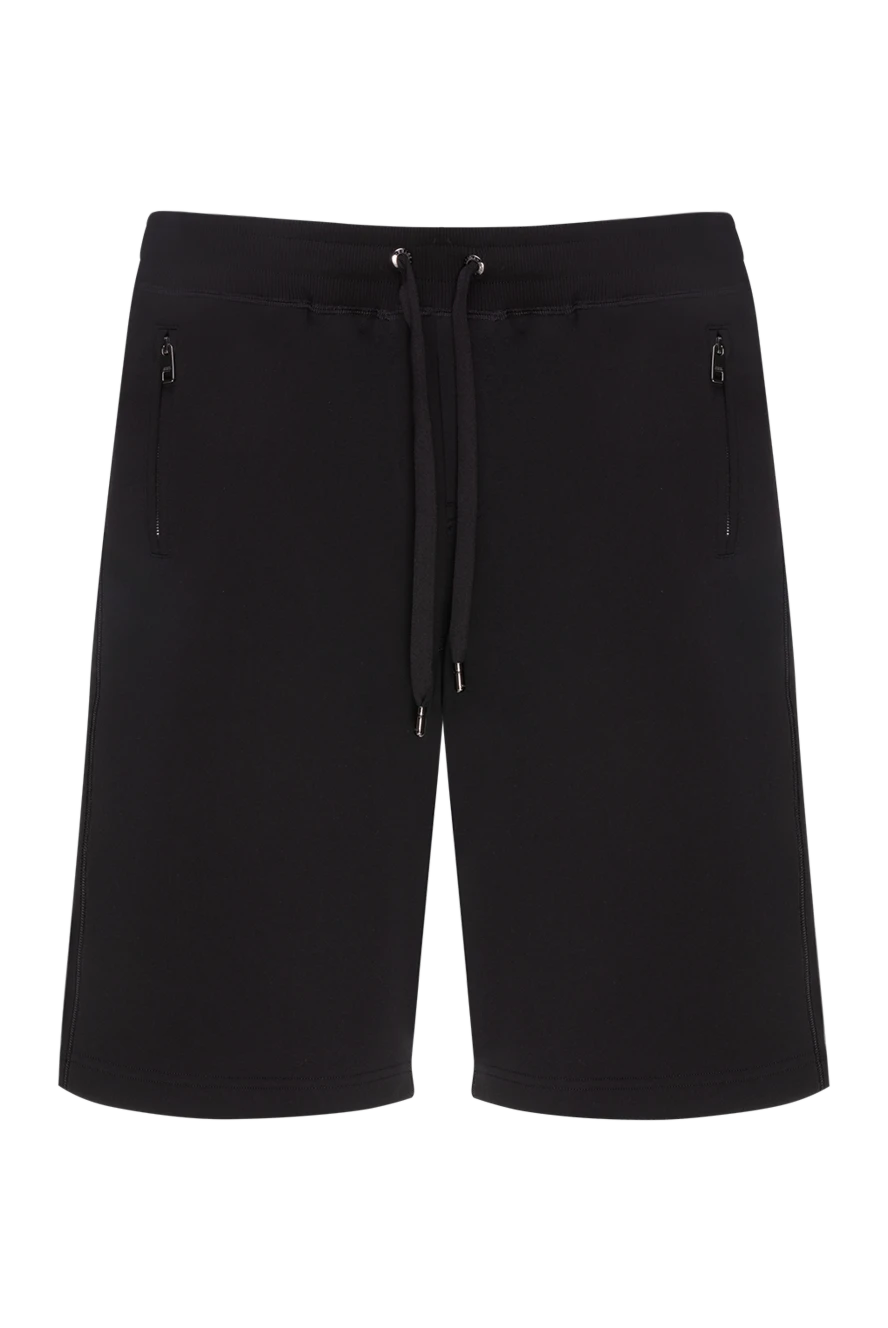Dolce & Gabbana шорты мужские черные хлопковые с нашивкой логотипа 173571 - фото 1