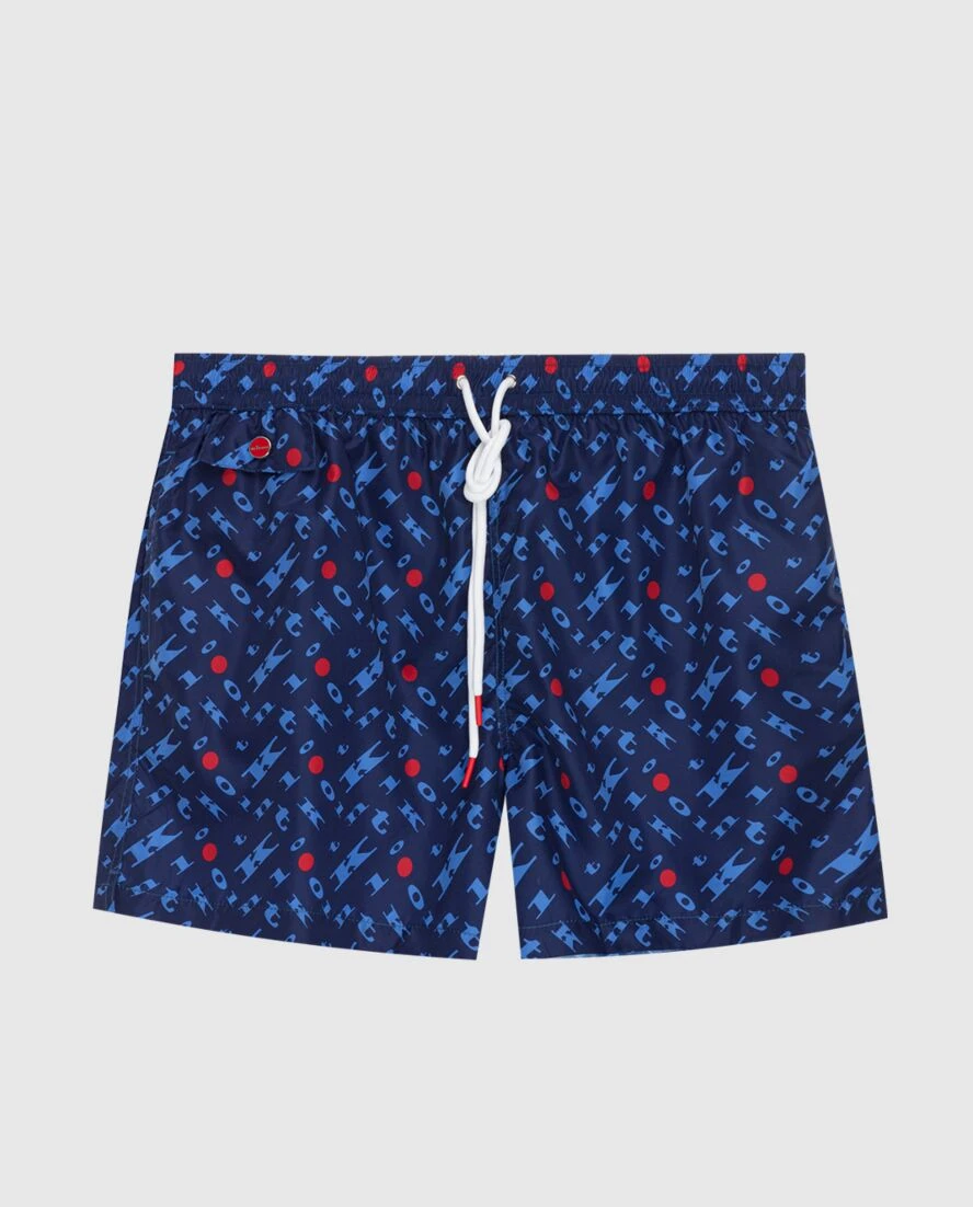Kiton чоловічі сині пляжні шорти з поліестеру 173654 - фото 1