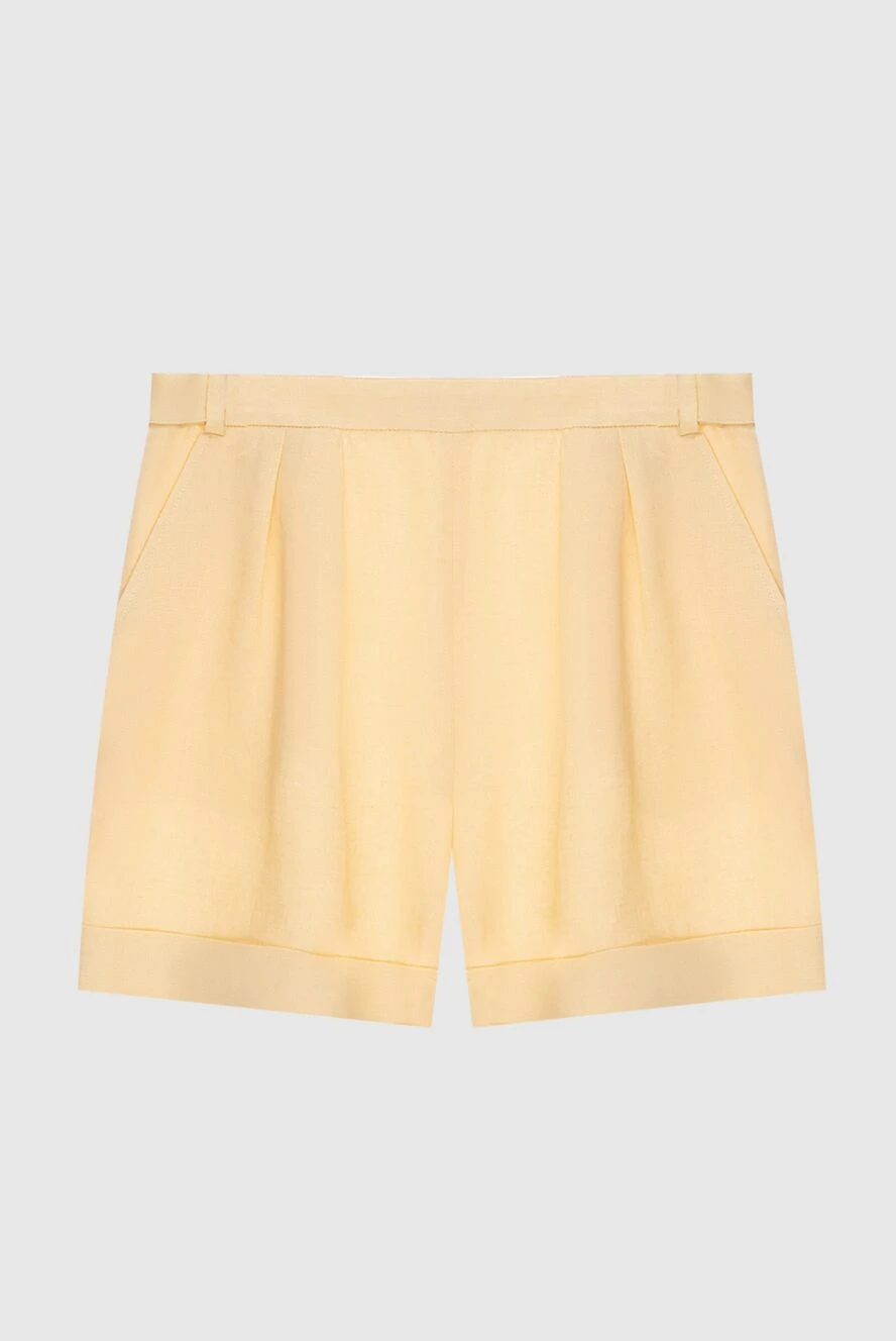 Loro Piana шорти-бермуди жовті жіночі з льону 173701 - фото 1