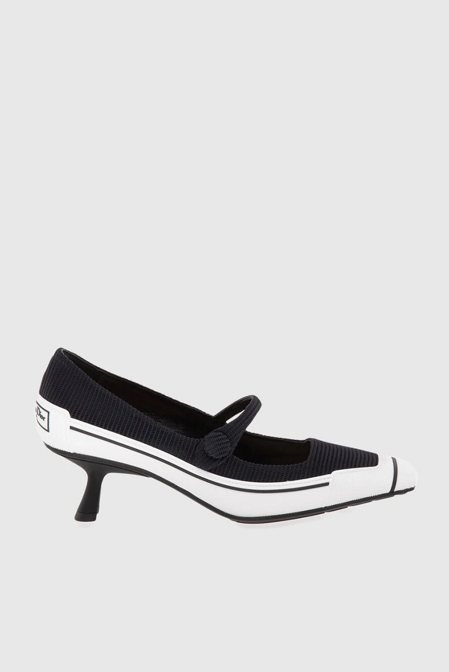 Dior туфлі-човники на підборах жіночі чорні з білим 173768 - фото 1