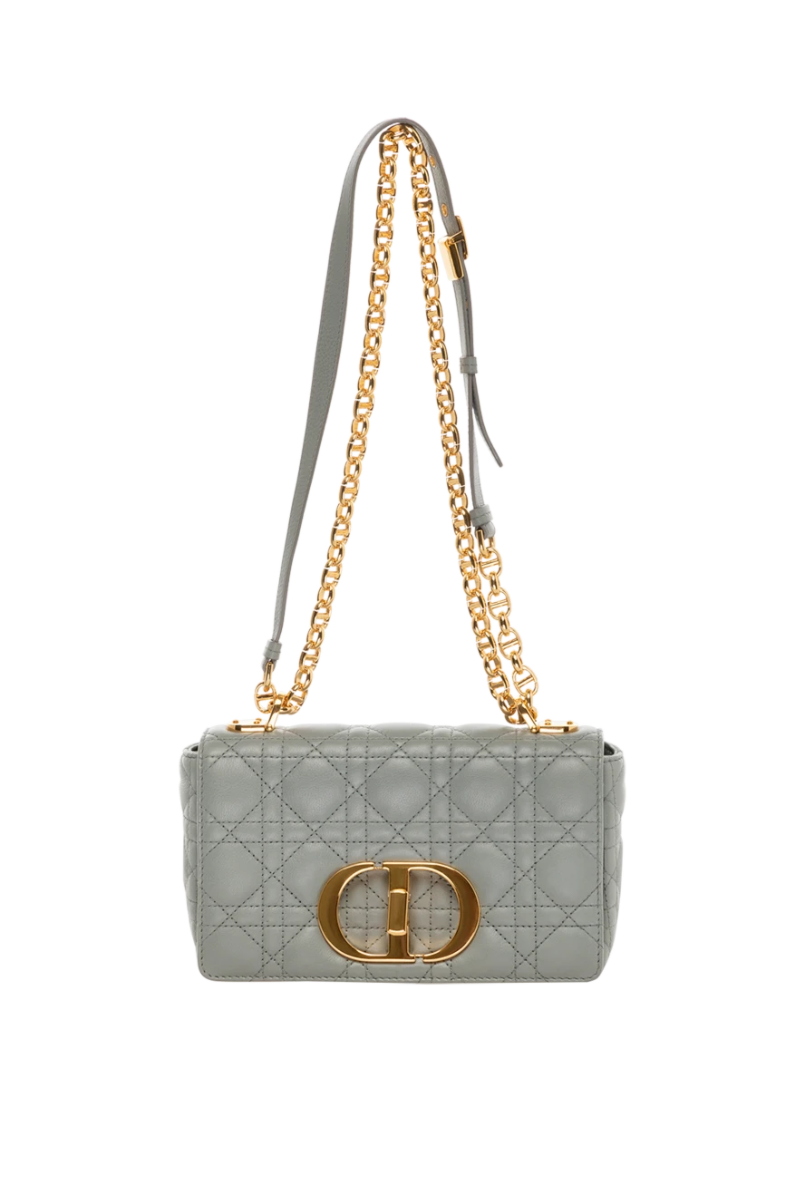 Dior сумка жіноча сіра з фактурної шкіри та лого 173839 - фото 1