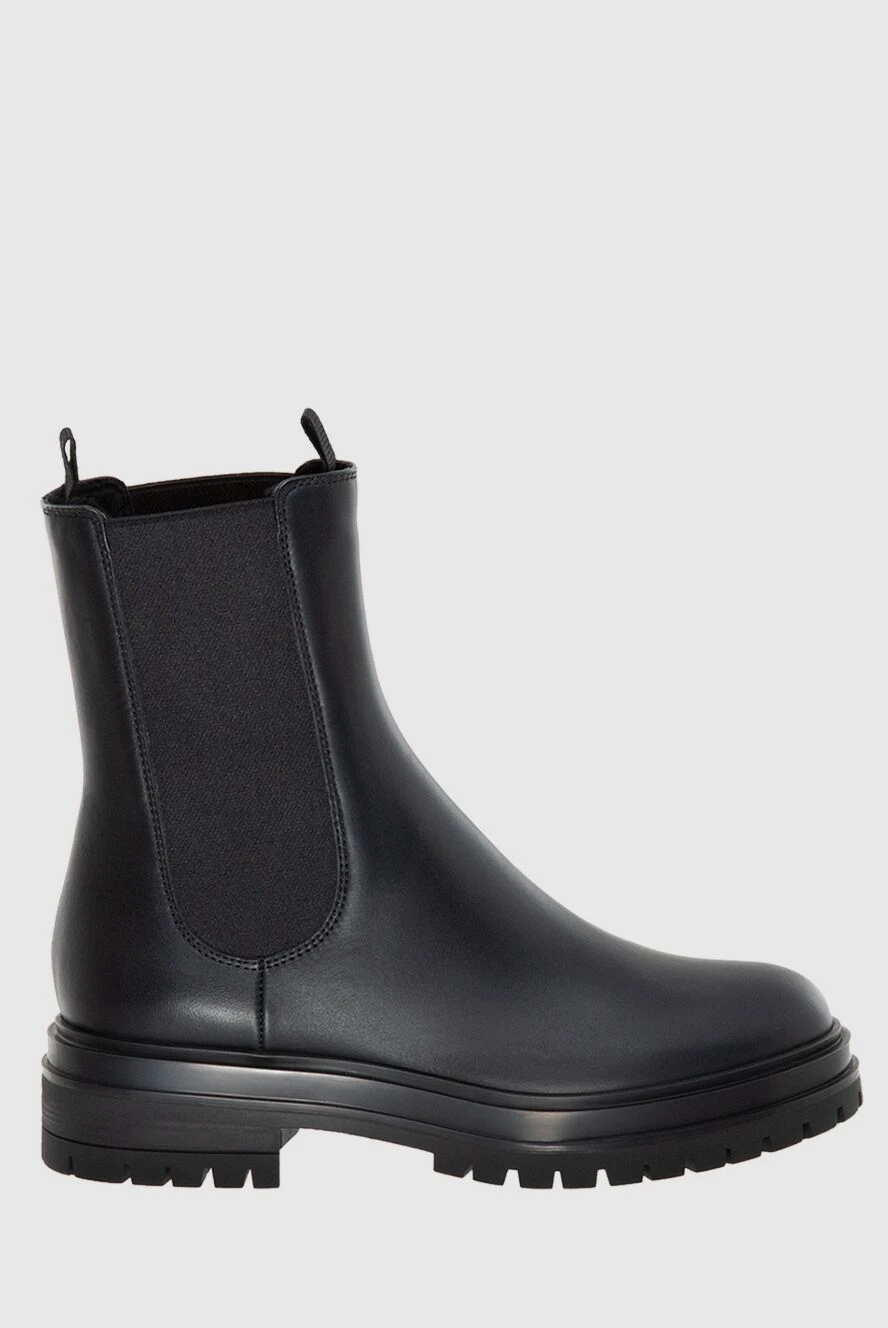 Gianvito Rossi women's black leather boots with a massive sole 173912 - photo 1