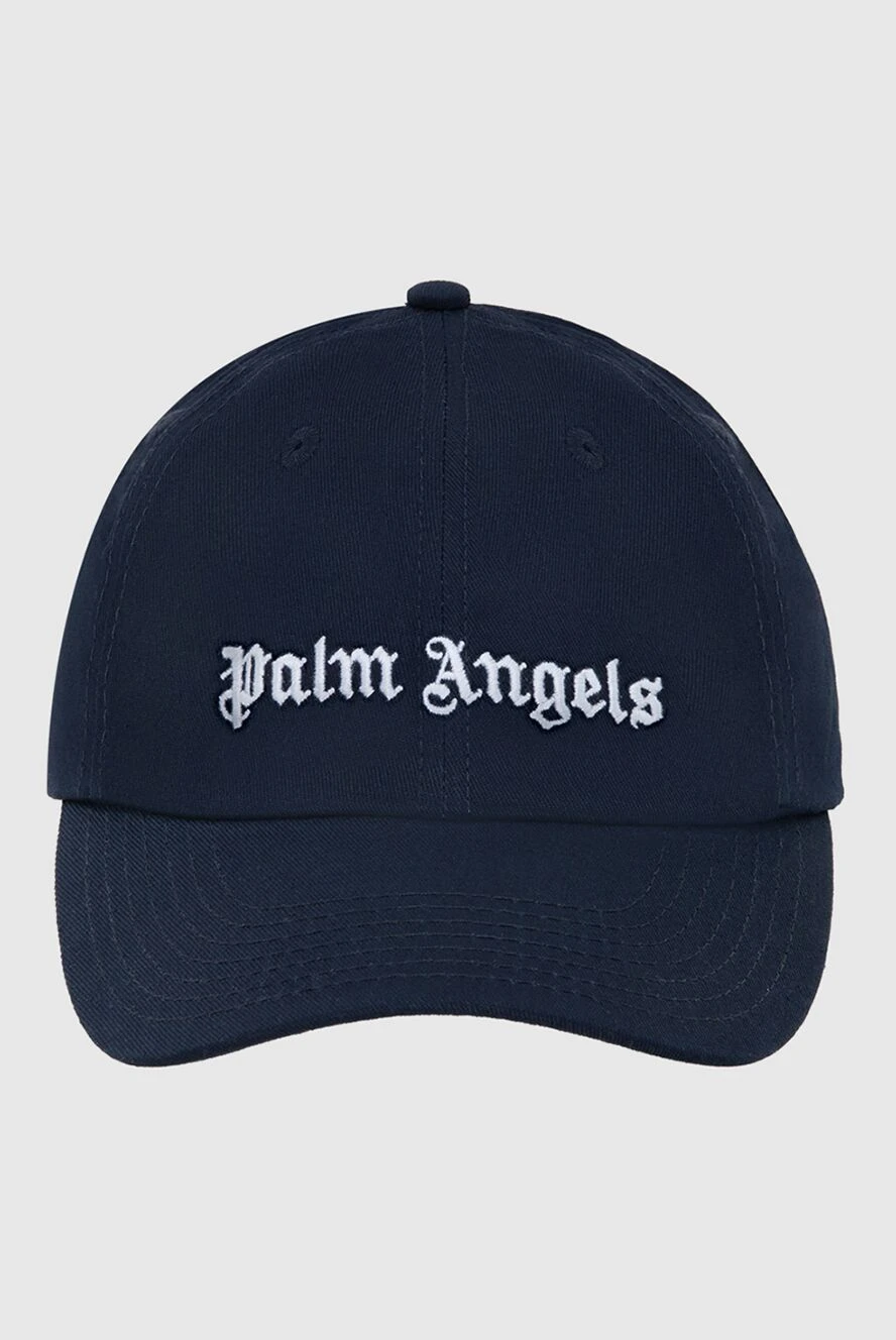 Palm Angels кепка жіноча бавовняна синя з логотипром 173953 - фото 1