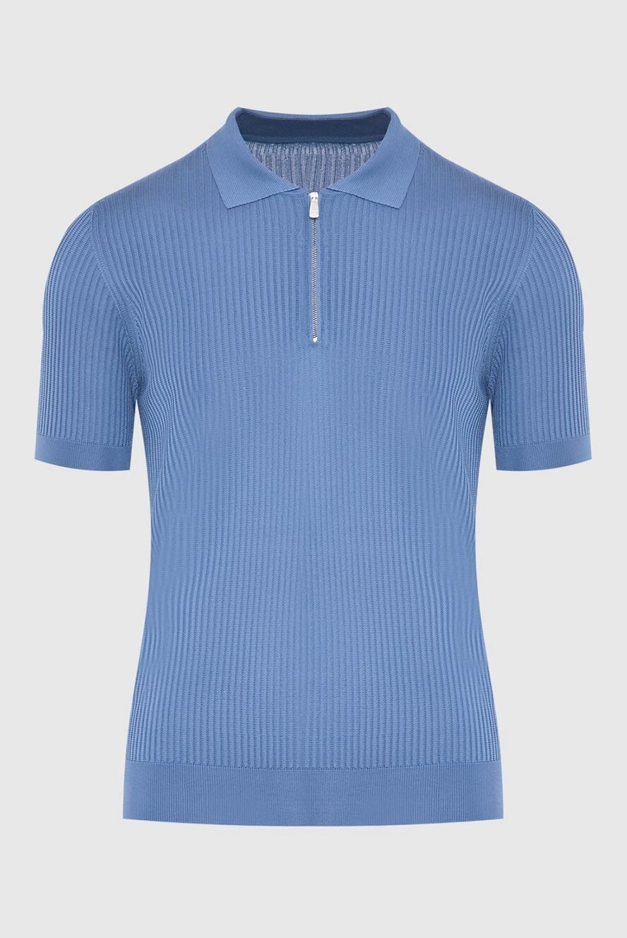 Corneliani blue silk polo for men 174029 - photo 1