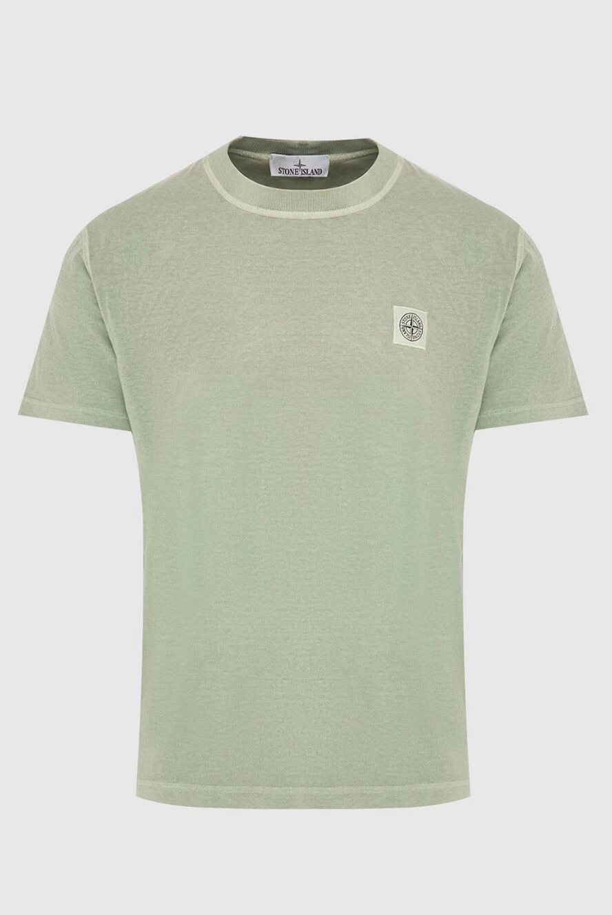 Stone Island футболка з бавовни зелена чоловіча 174096 - фото 1